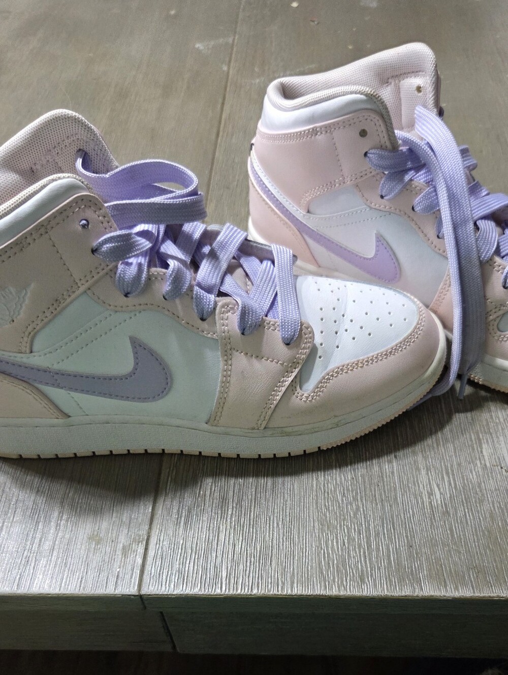Nike Kids High-Top Sneakers in Pastel Pink & Lavender